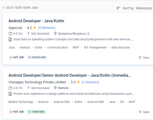 Android internship jobs in Chennai