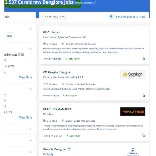 CorelDRAW internship jobs in Mangaluru