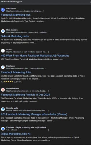 Facebook Marketing internship jobs in Chennai