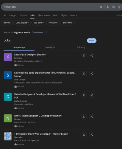 Framer internship jobs in Gurgaon