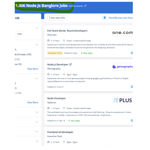 Node JS internship jobs in Thrissur
