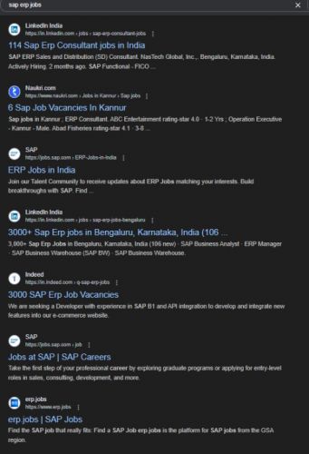 SAP ERP internship jobs in Kolkata